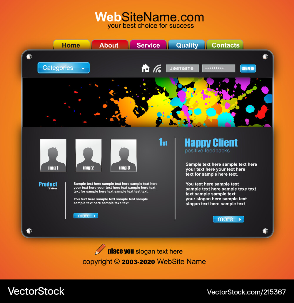 Website Template - Modern & Clean Vector Image