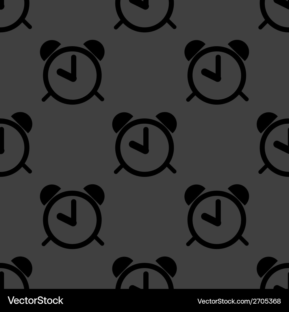Alarm clock web icon flat design seamless pattern Vector Image