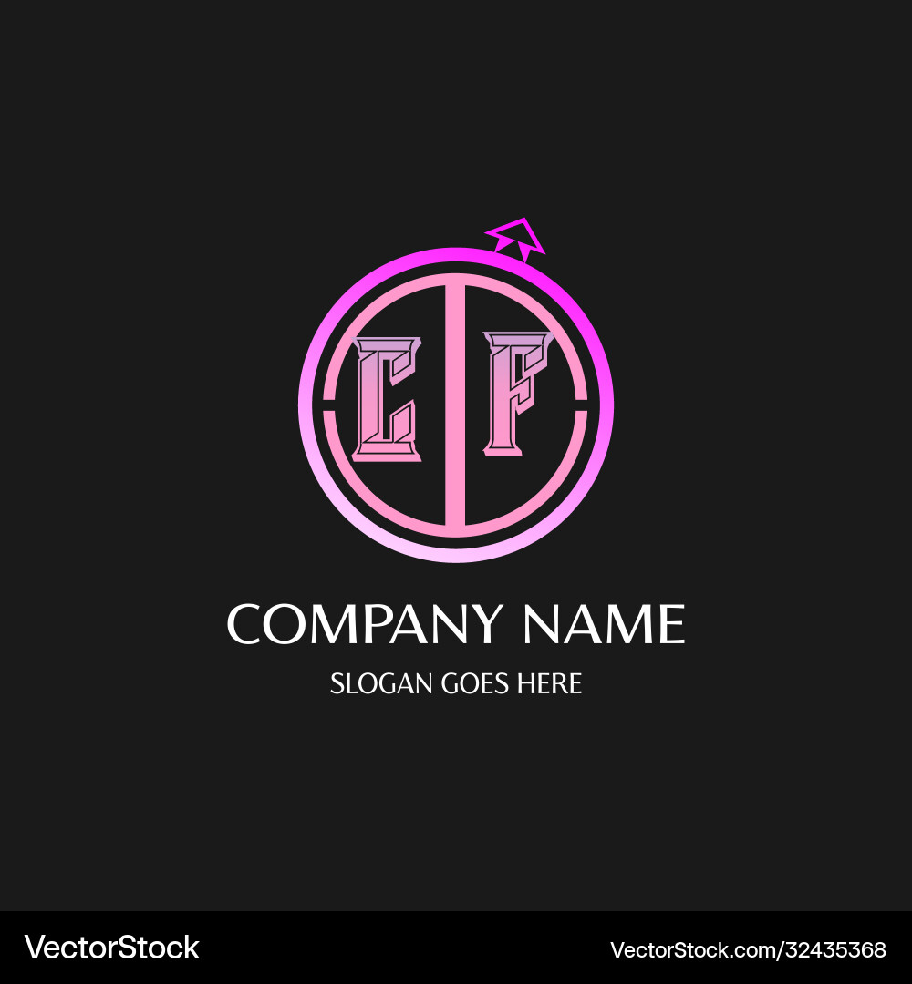 Cf initial logo with colorful circle template Vector Image