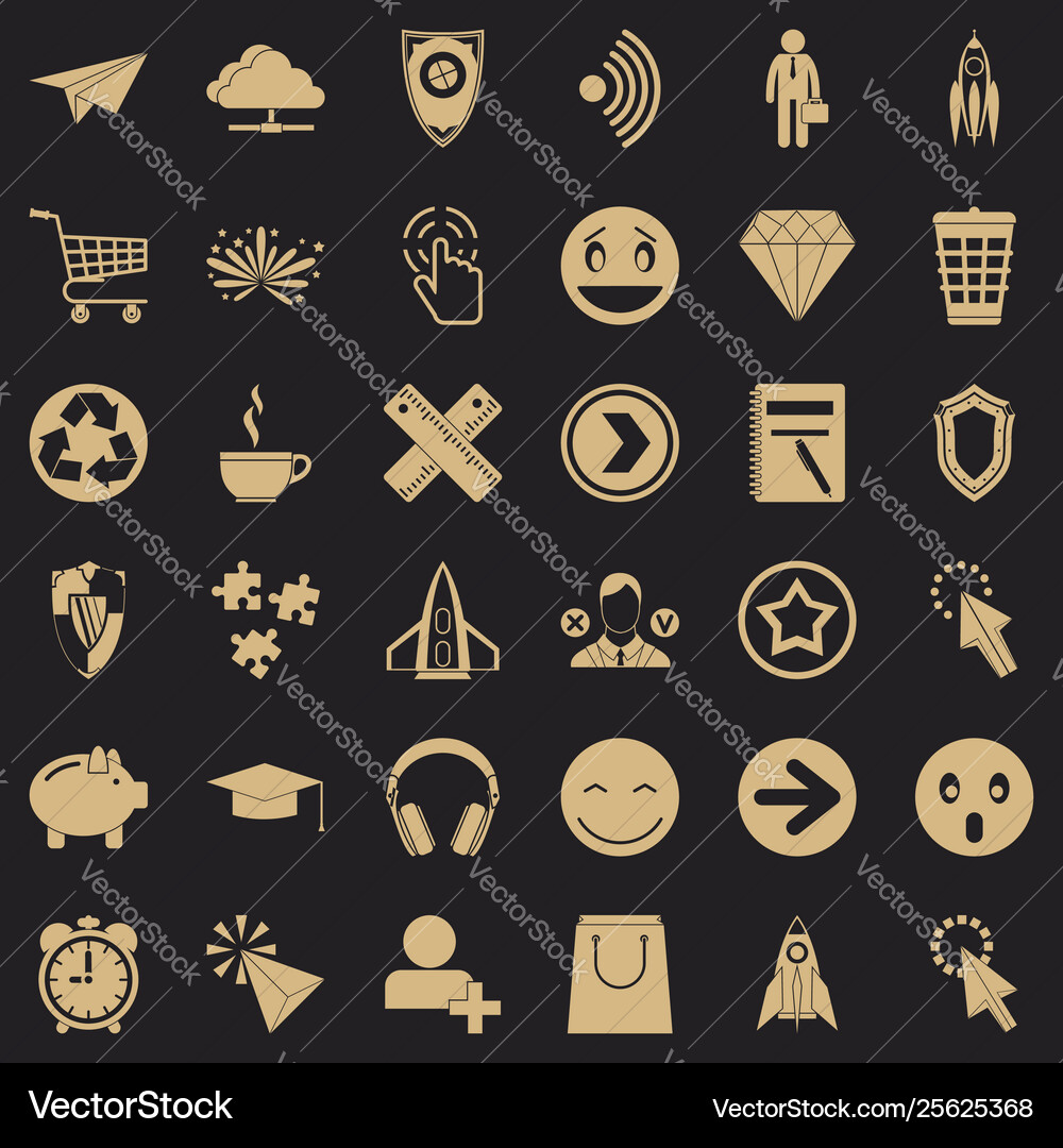 Cloud interface icons set simple style Vector Image