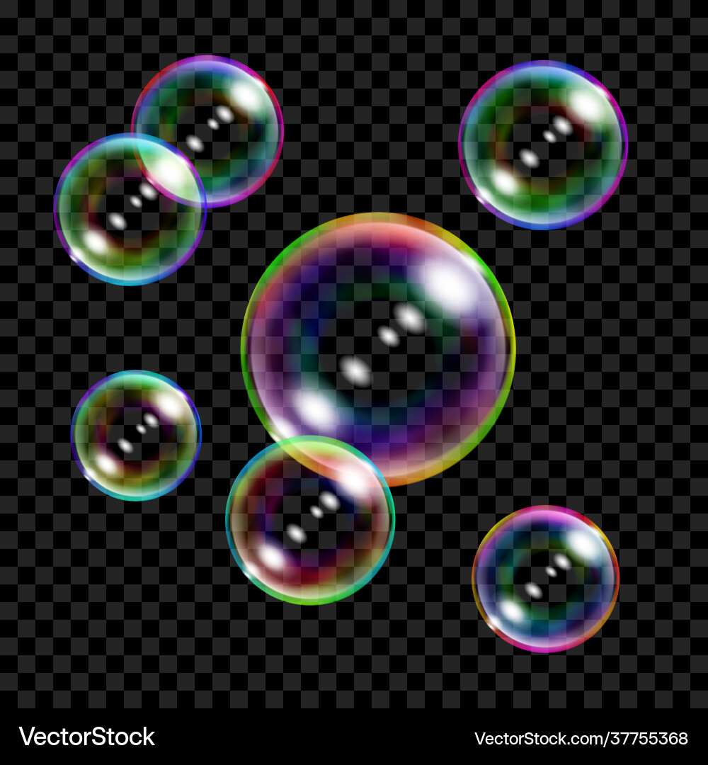 Colored soap bubbles Royalty Free Vector Image