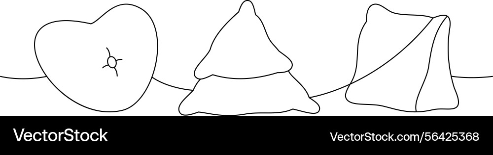 Comfortable pillows set one line continuous Vector Image