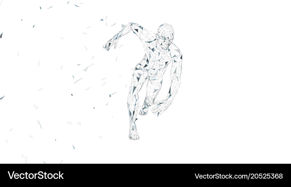 Conceptual abstract running man runner vector image
