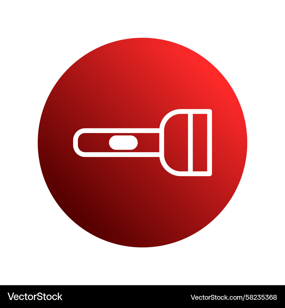 Flashlight icon on red gradient background Flashlight icon on red gradient background Vector Image