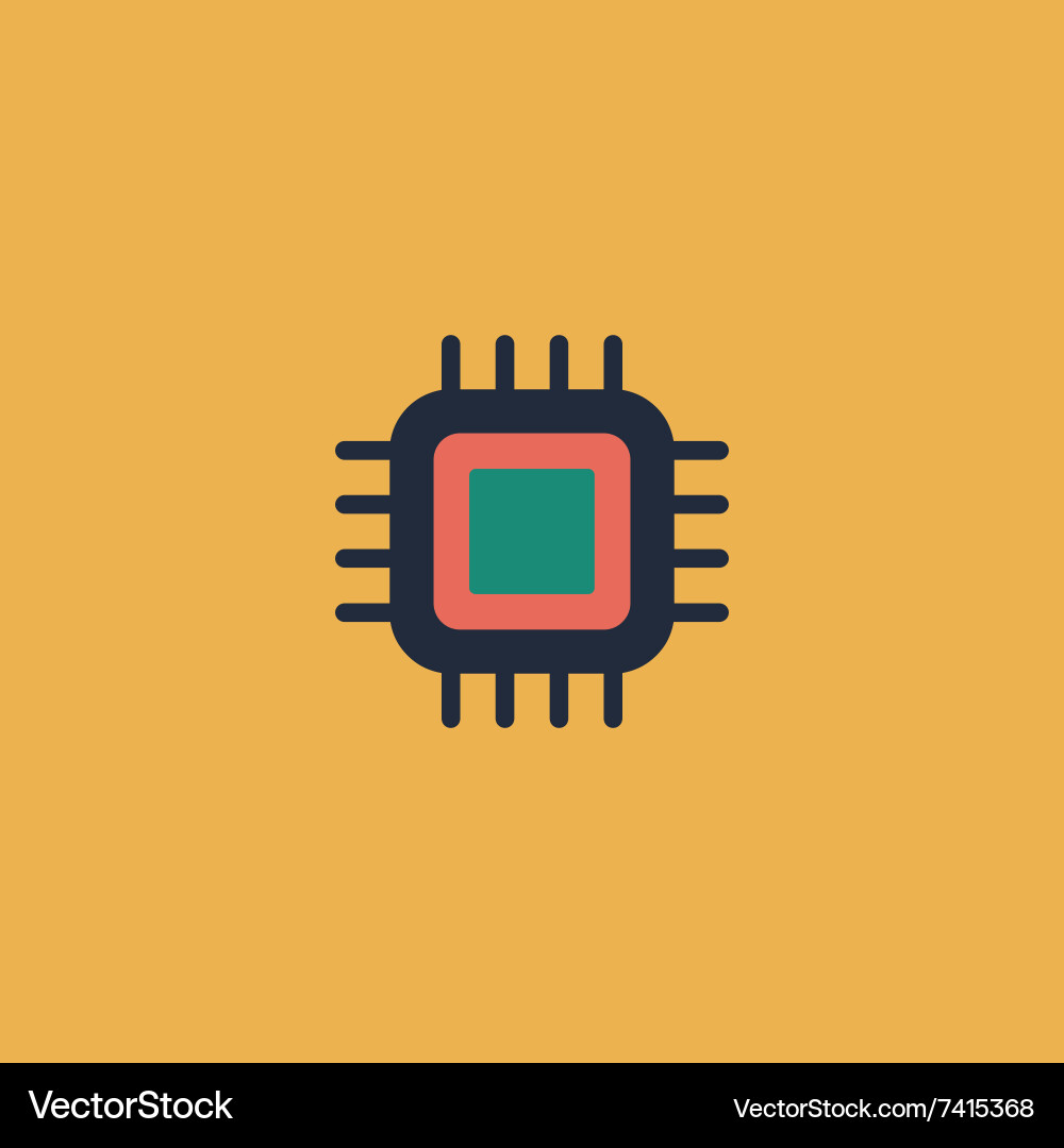 Flat icon of cpu Vector Image