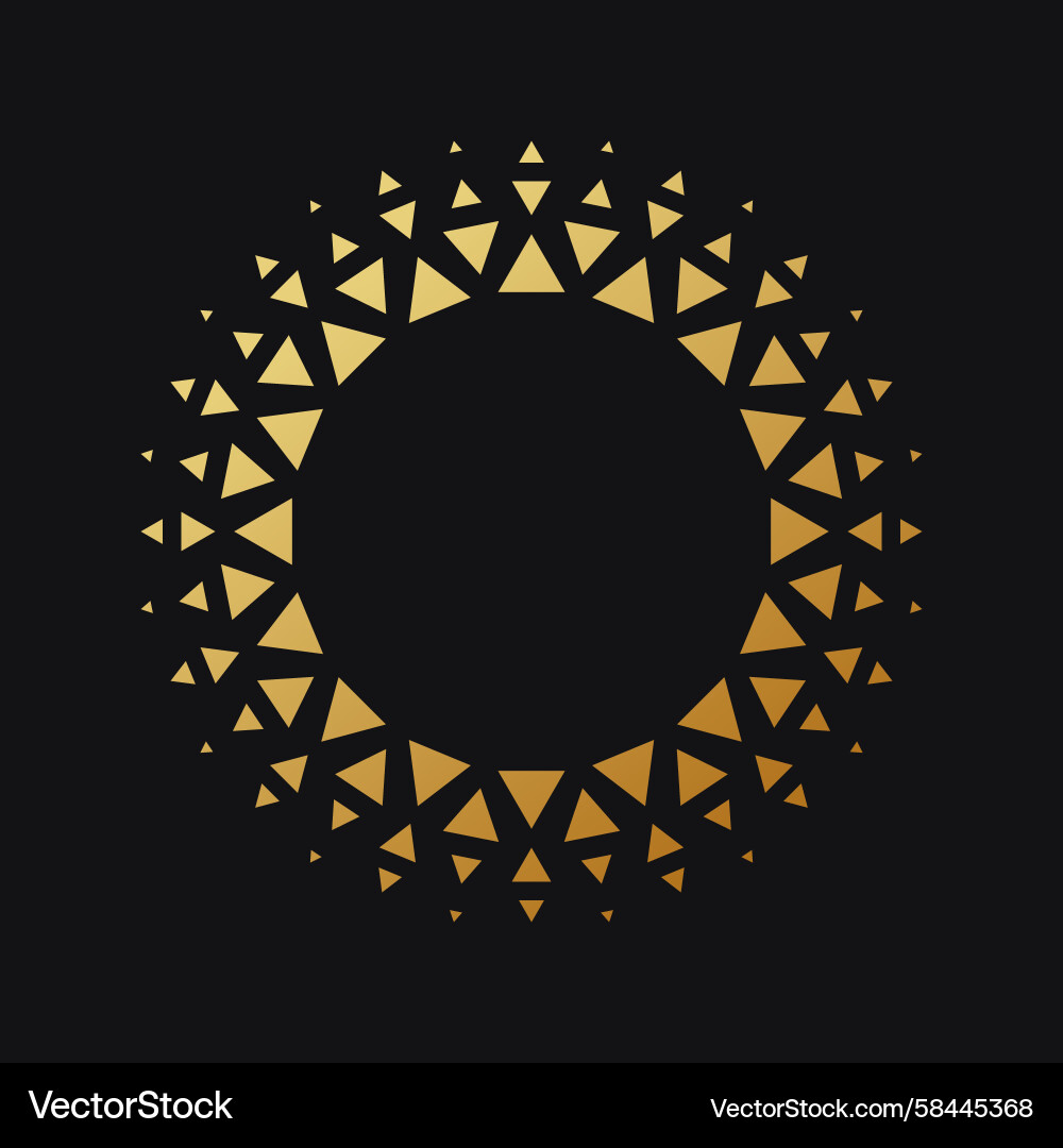 Golden Circle Frames - Halftone Pattern Vector Image