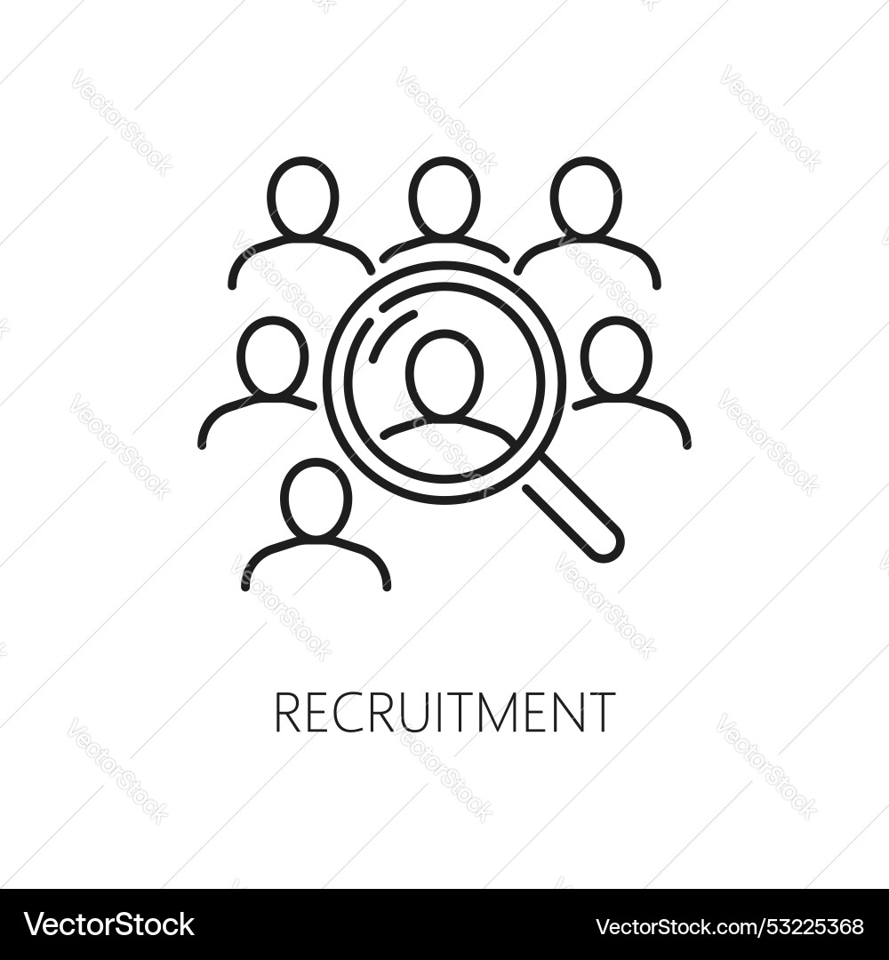 Job search line icon recruitment and head hunting Job search line icon recruitment and head hunting vector image