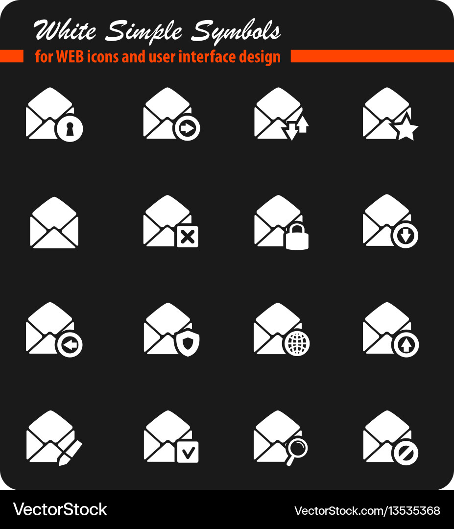 Mail and envelope icon set Mail and envelope icon set Vector Image