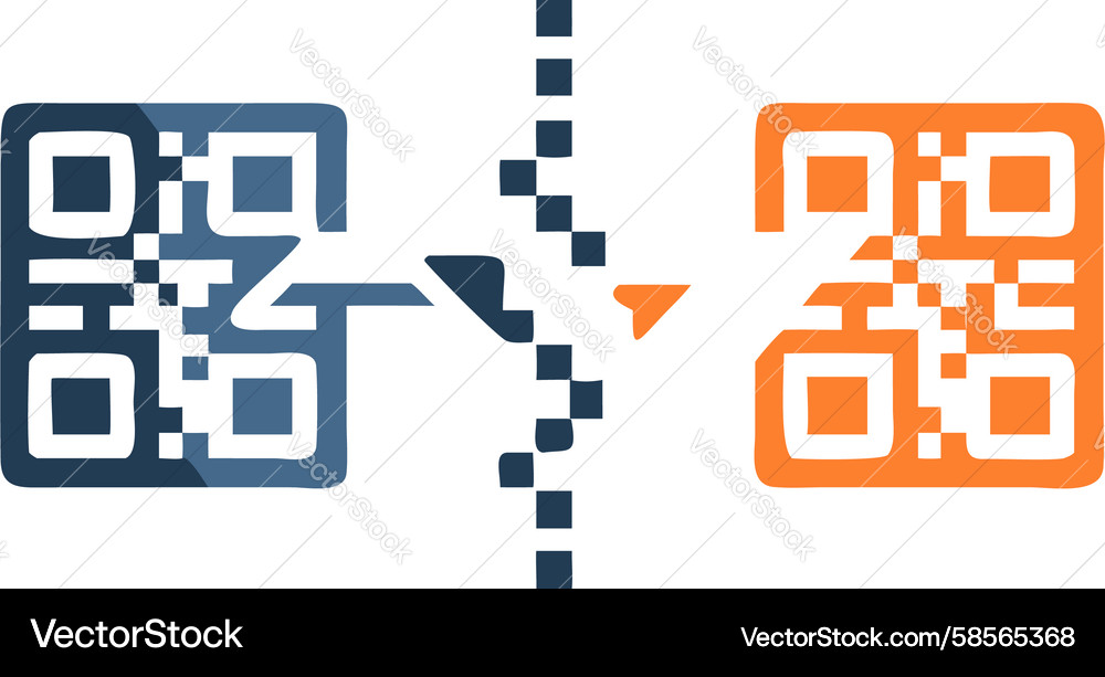 QR Code Data Stream Icon Vector Image