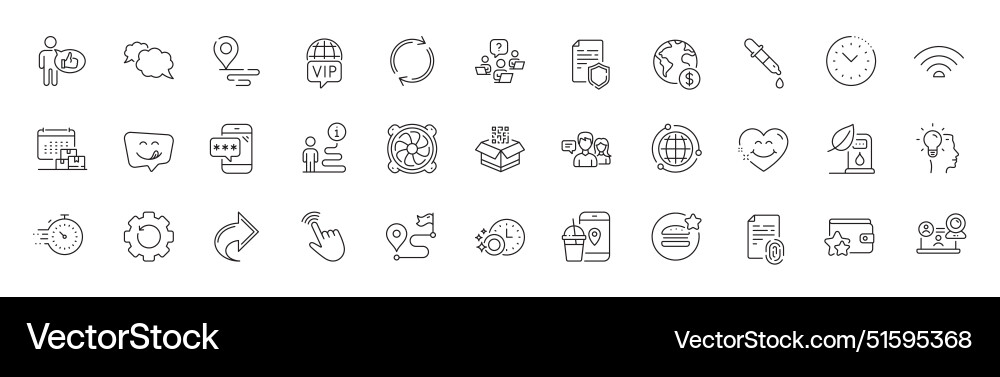 Qr code yummy smile and support line icons Qr code yummy smile and support line icons vector image