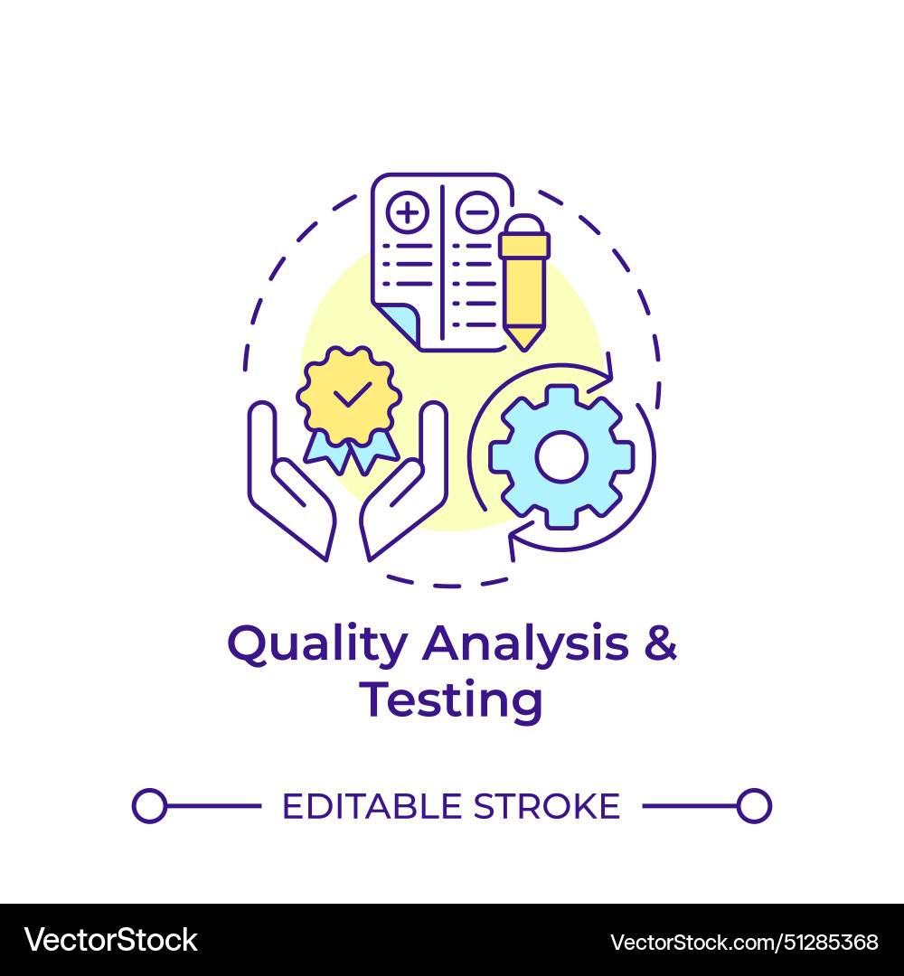 Quality analysis and testing multi color concept Quality analysis and testing multi color concept vector image