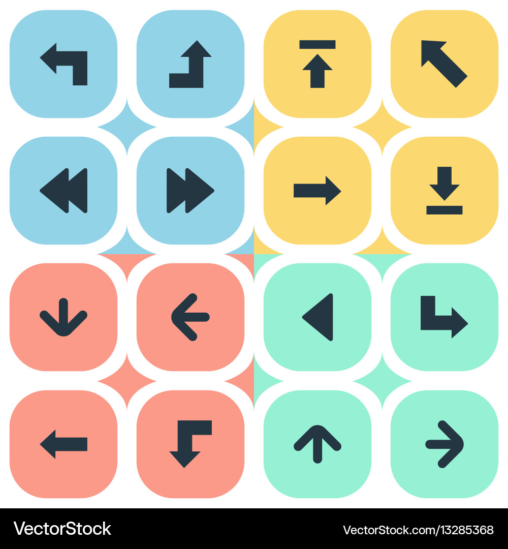 Set of 16 simple pointer icons can be found Vector Image