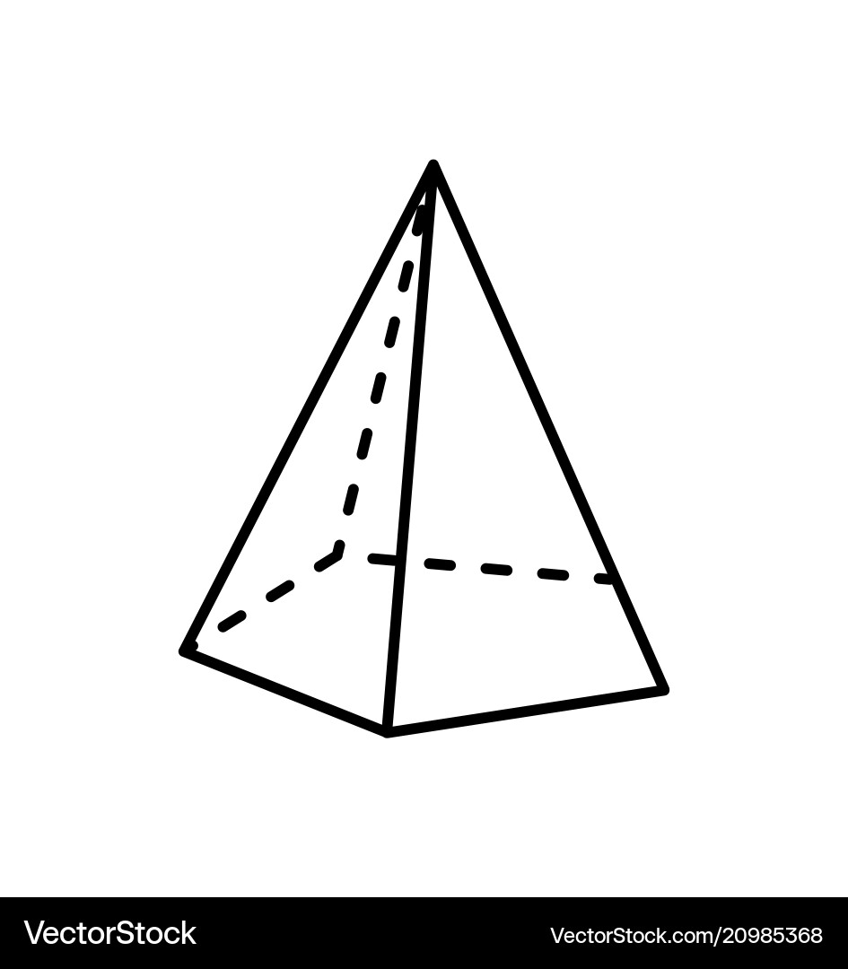 Tetrahedron geometric figure with sharp angles Vector Image