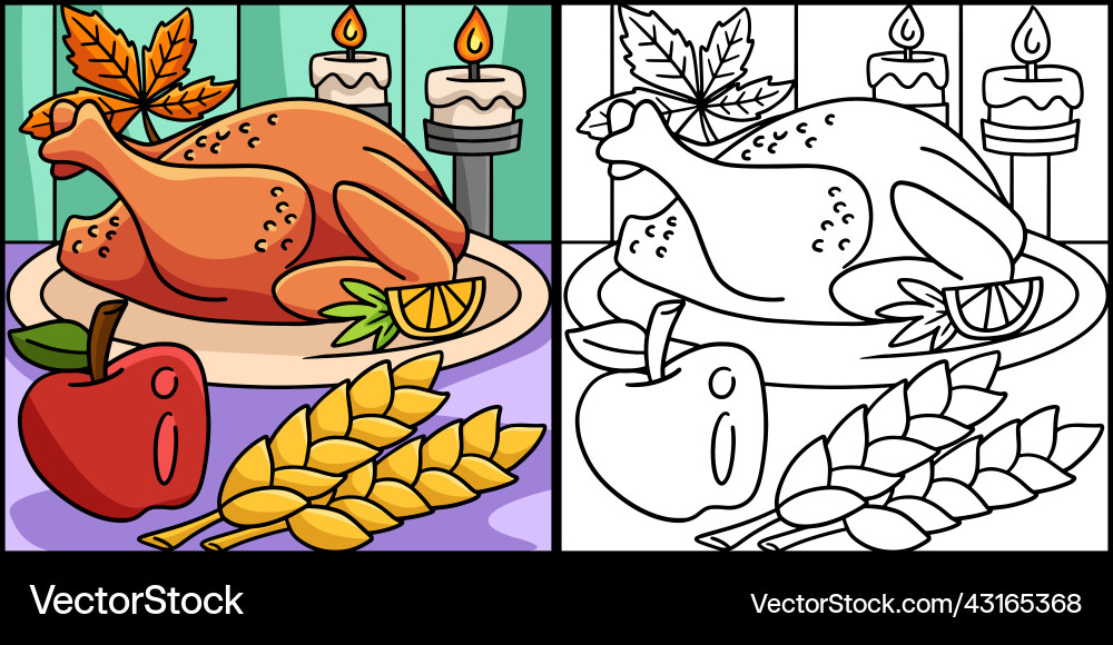 Thanksgiving dinner turkey meal Thanksgiving dinner turkey meal vector image