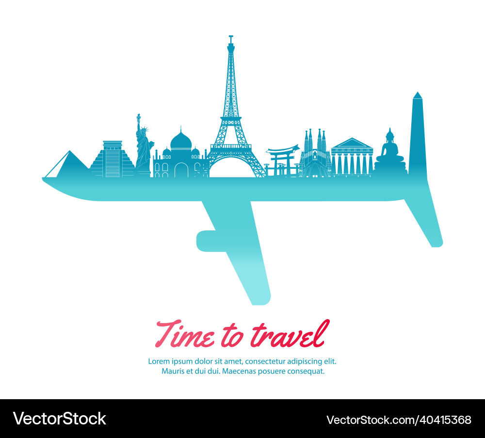 World landmarks and part of another side look World landmarks and part of another side look Vector Image