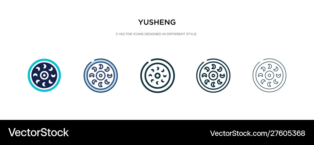 Yusheng icon in different style two colored Vector Image