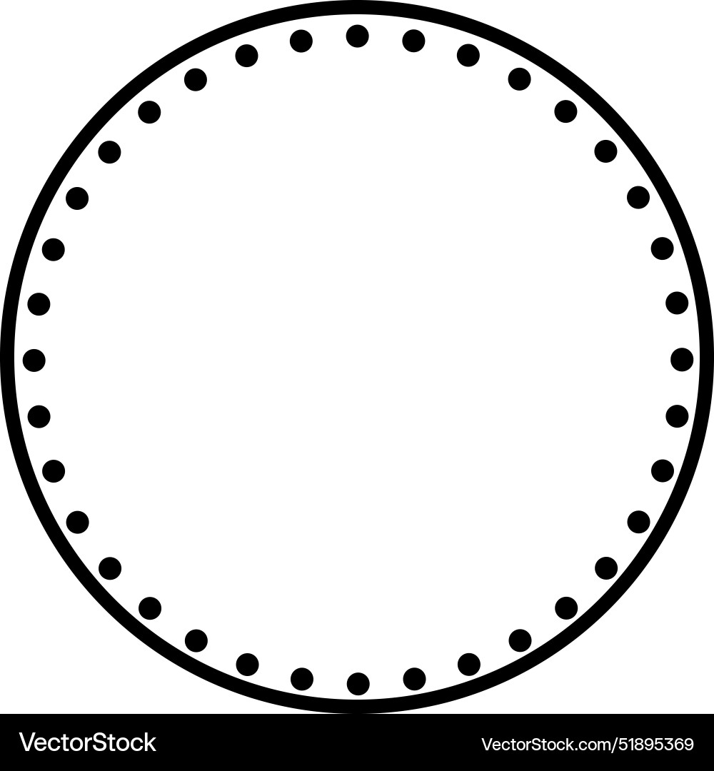 Abstract circle frame with dotted edge inside Vector Image