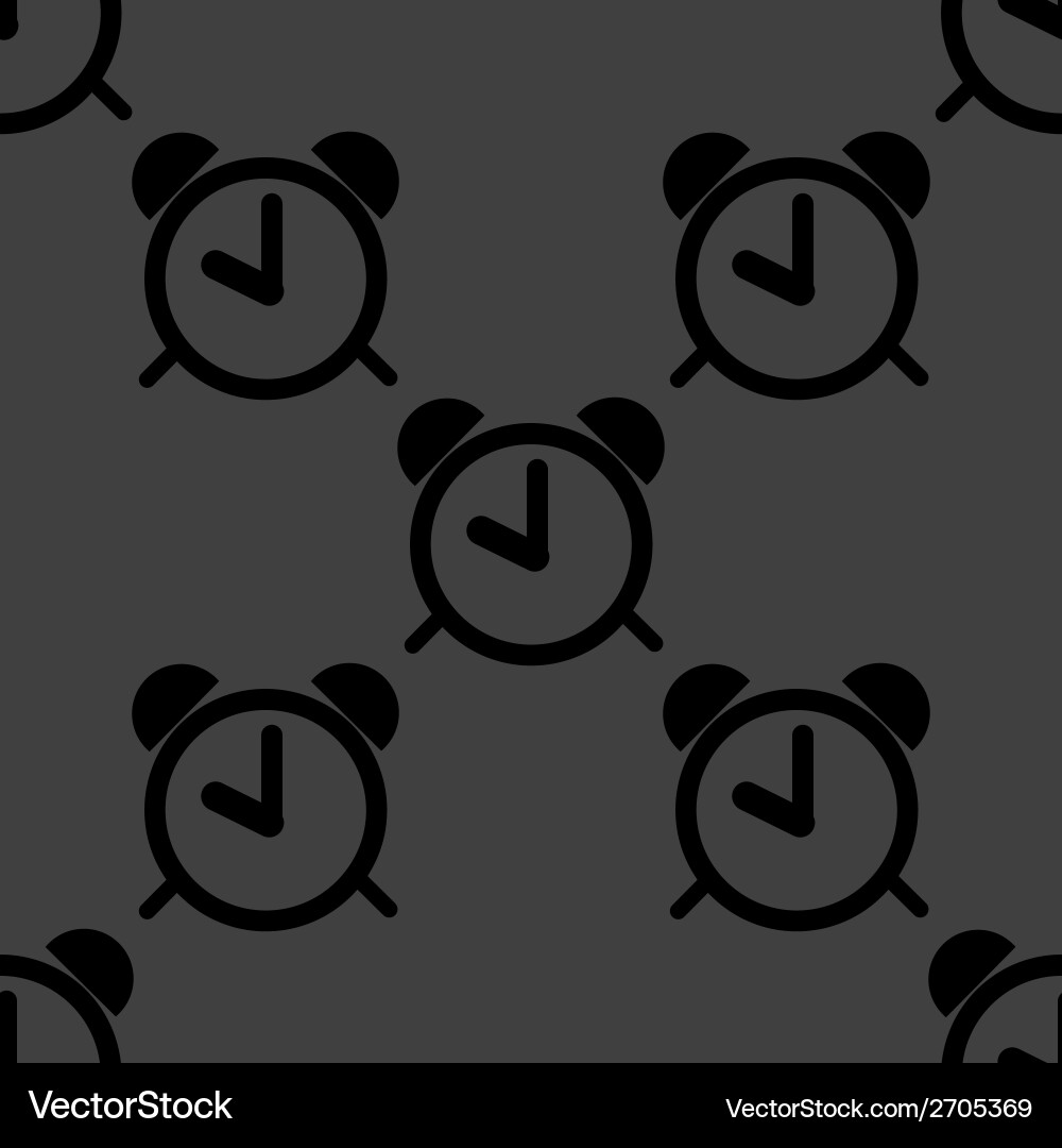 Alarm clock web icon flat design seamless pattern Vector Image