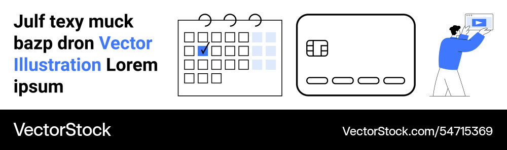 Calendar notepad and person viewing presentation Vector Image