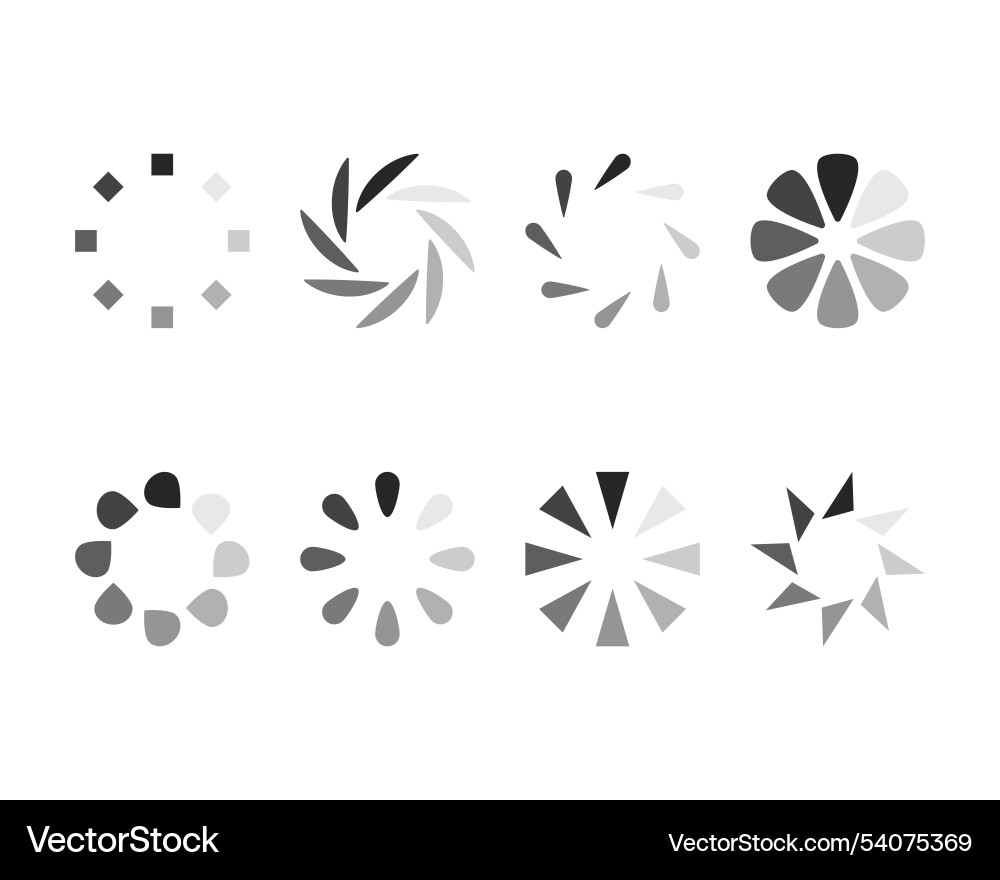 Collection loading bar status icon set of loaded Collection loading bar status icon set of loaded vector image