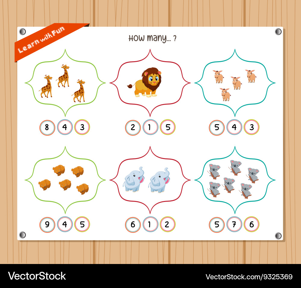 Counting object for kids - education worksheet Vector Image
