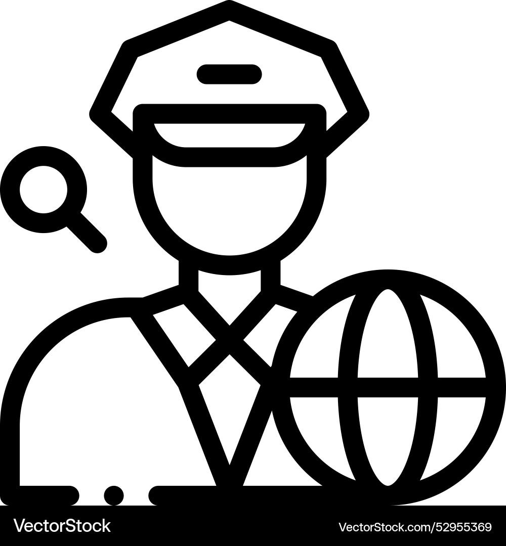 Cyber security icon thin linear style design Cyber security icon thin linear style design vector image