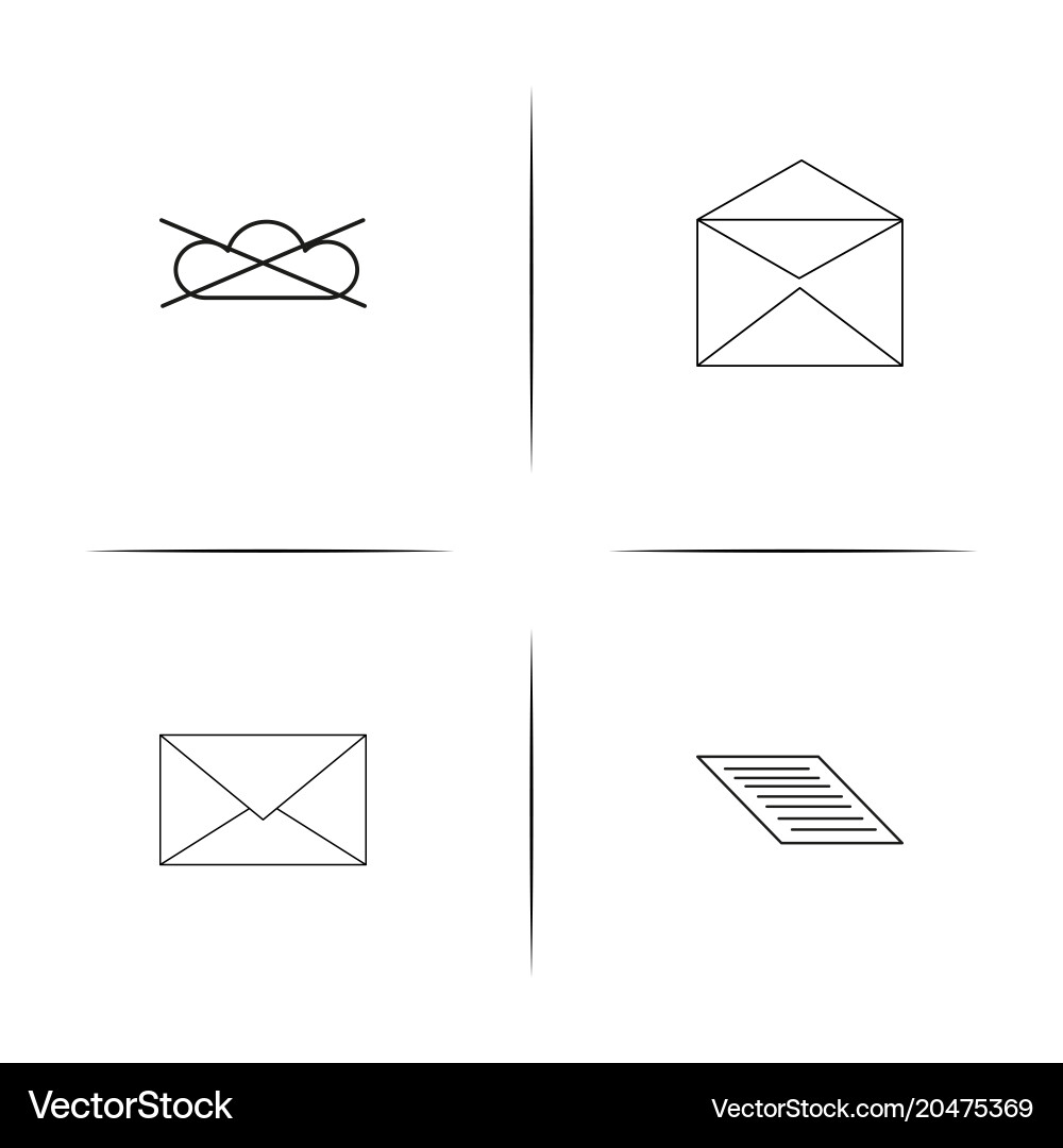 Cyber security simple linear icons set outlined Vector Image
