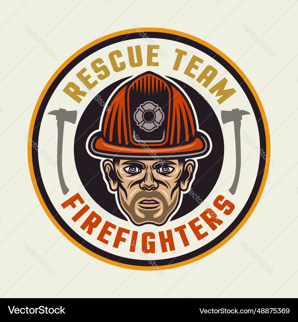 Firefighters round emblem logo badge Firefighters round emblem logo badge vector image