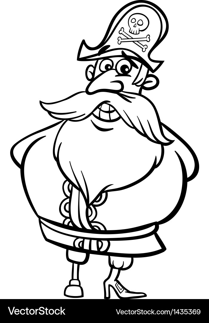 Funny Pirate Captain Cartoon Vector Image
