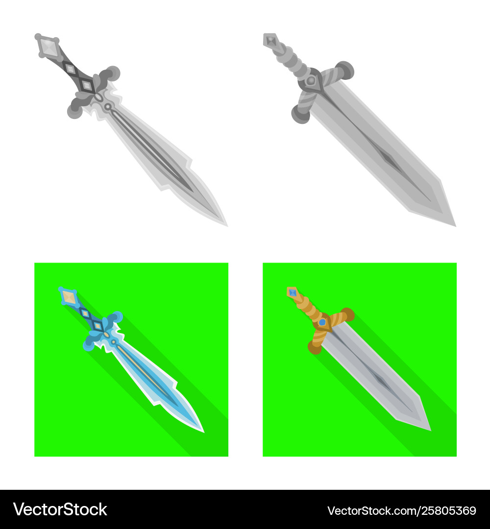 Isolated object game and armor icon collection Vector Image