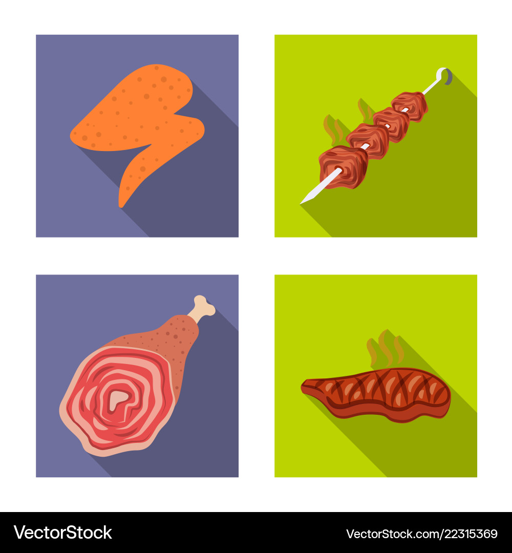 Isolated object of meat and ham symbol collection Vector Image