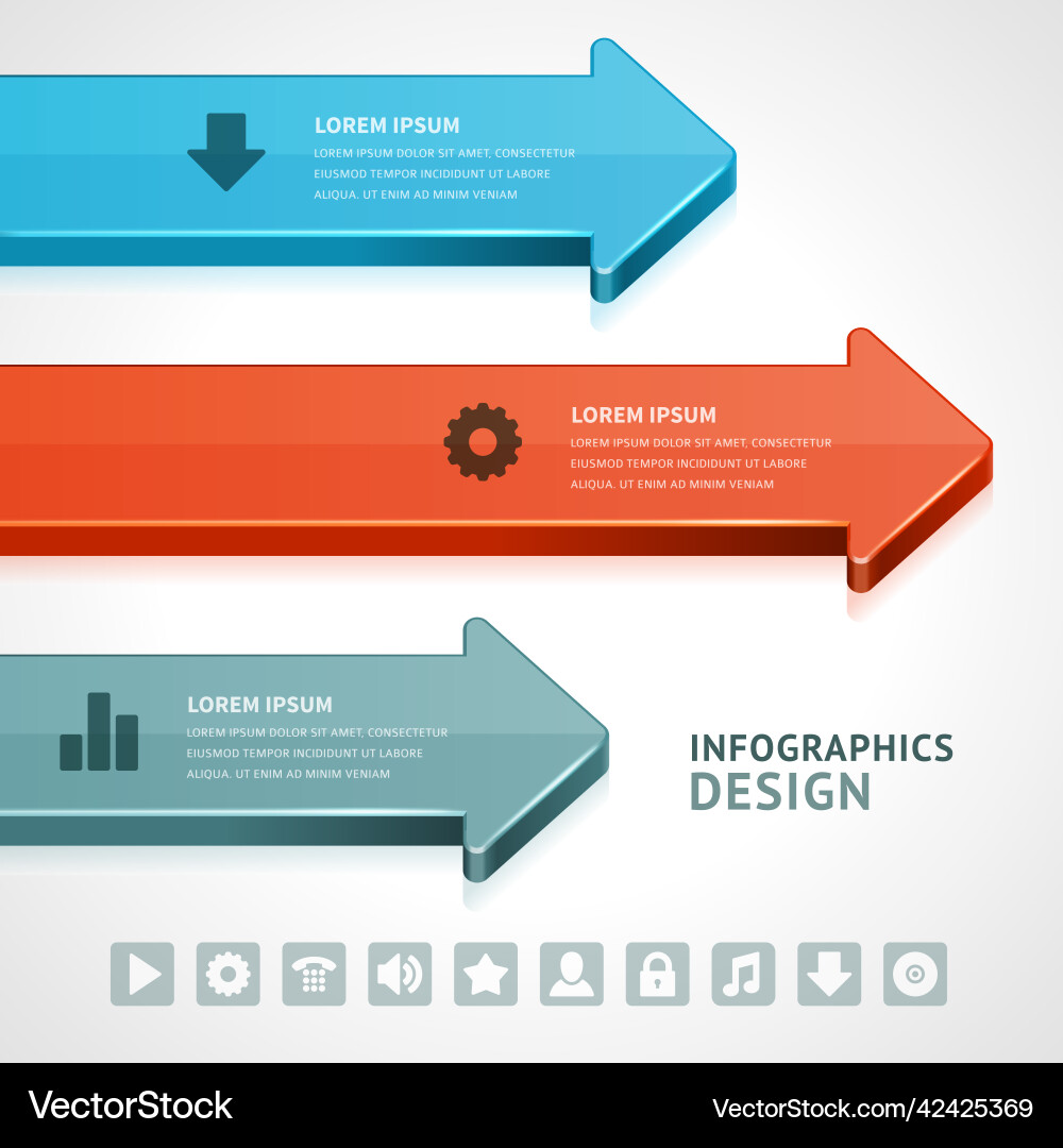 Isometric arrows business infographics scheme Isometric arrows business infographics scheme vector image