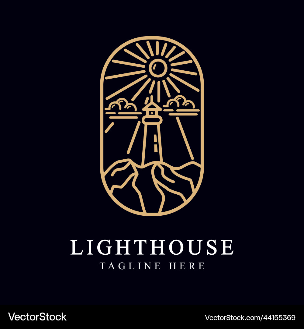 Lighthouse design line art as sailor navigation Vector Image