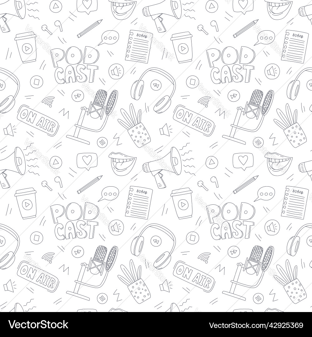 Seamless pattern with doodle elements for online Vector Image