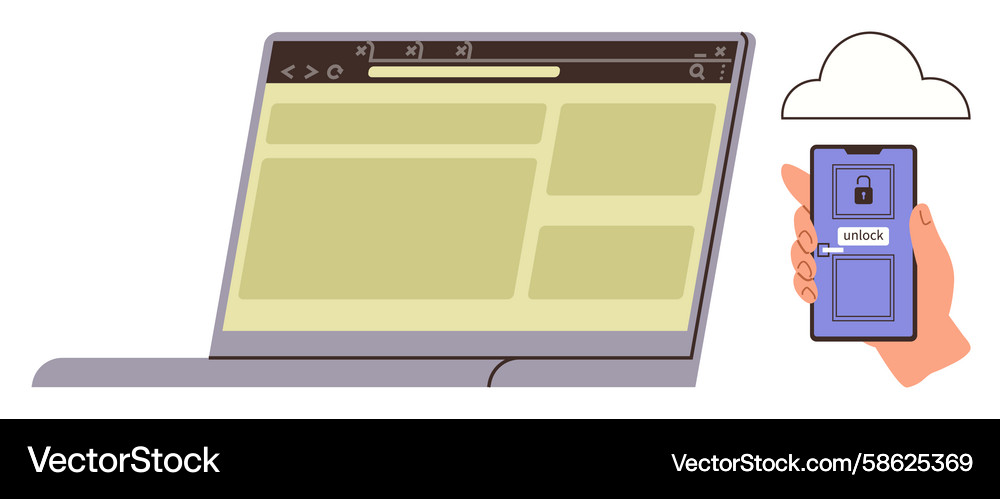 Smartphone Two-Factor Authentication Vector Image