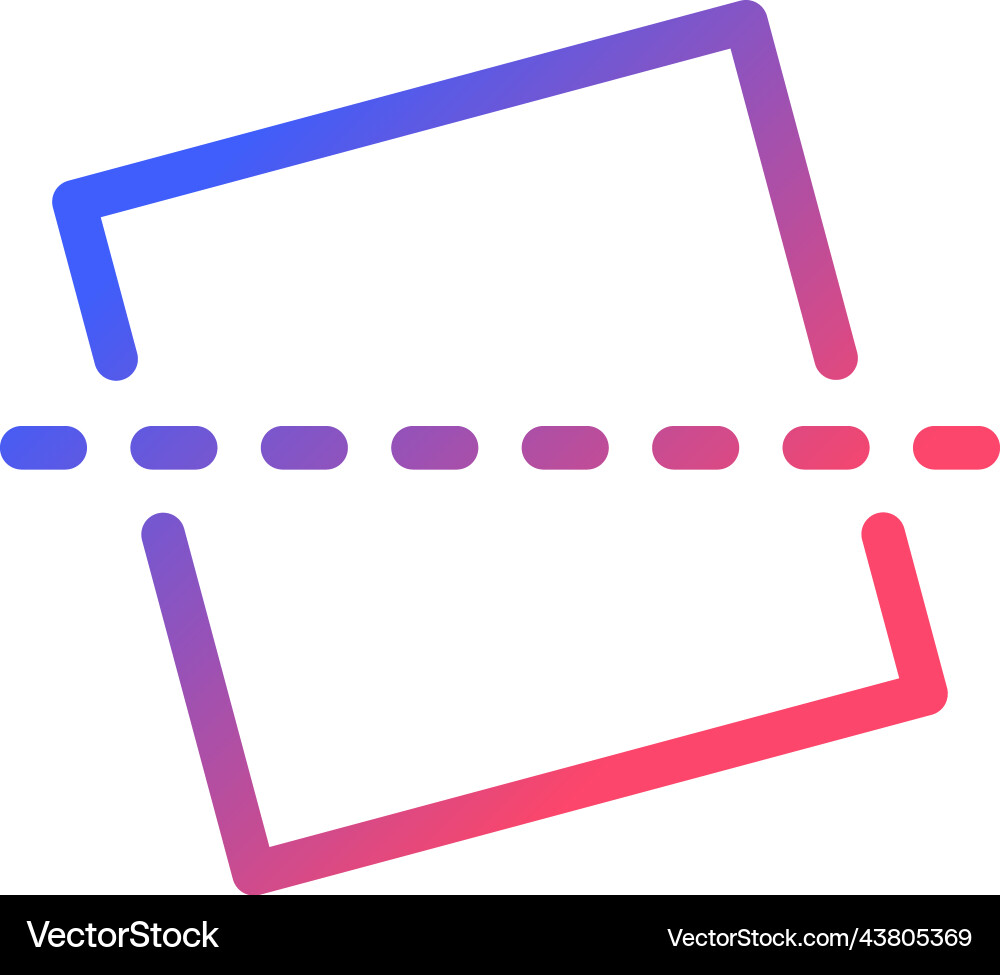 Straighten pixel perfect gradient linear ui icon Vector Image