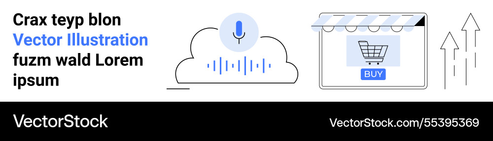 Voice recognition cloud processing and e-commerce Vector Image