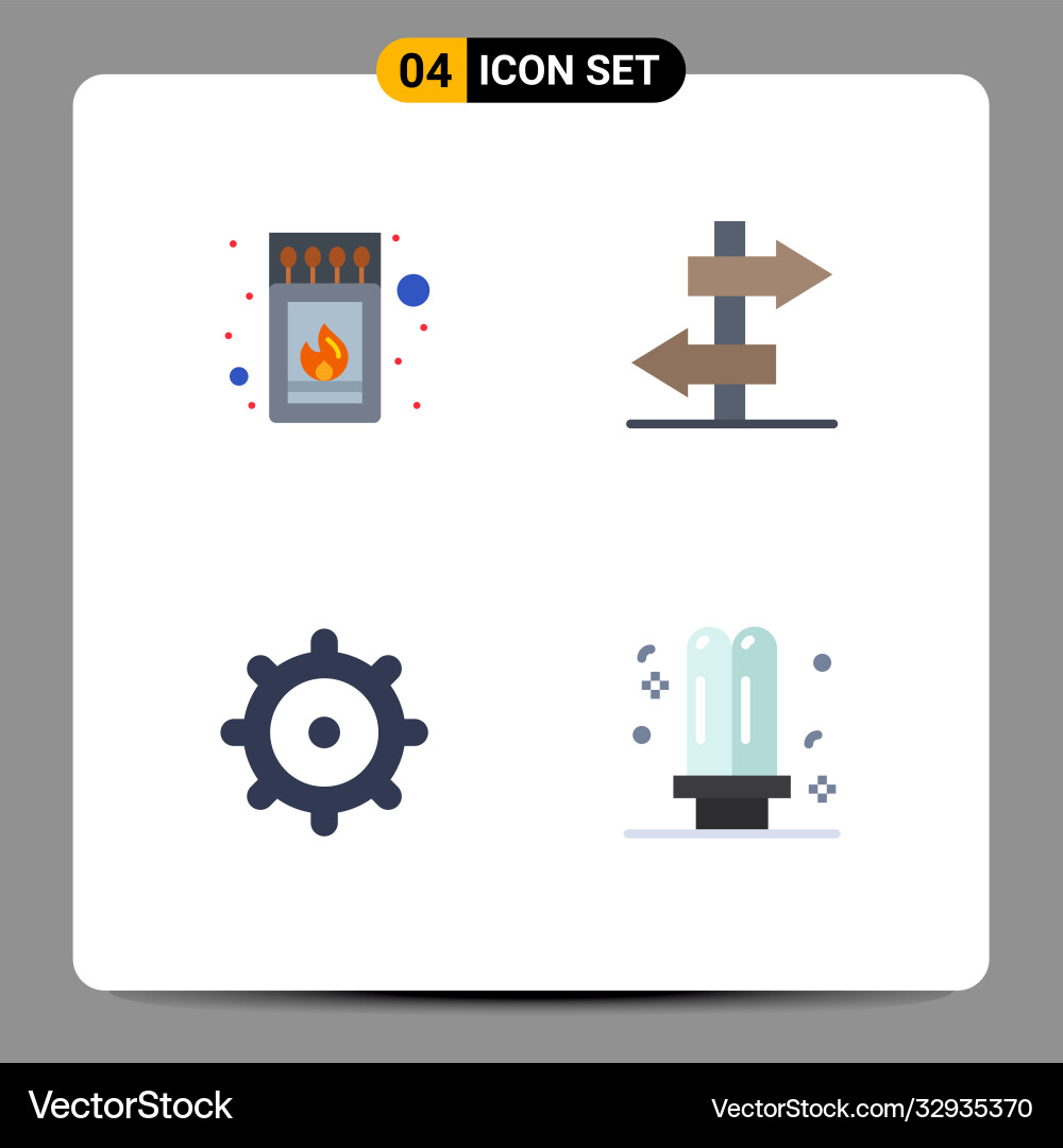 4 universal flat icons set for web and mobile Vector Image