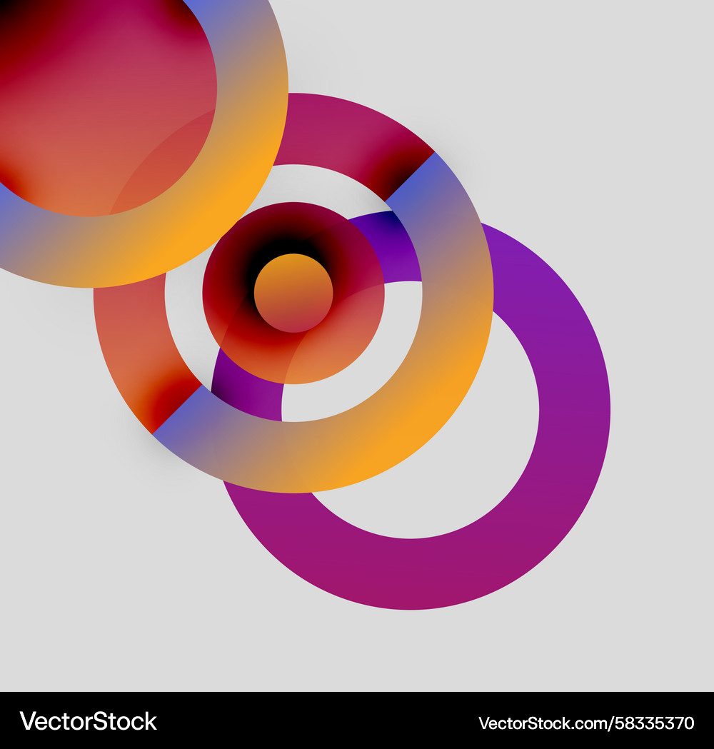 Abstract colorful circles overlap creating Vector Image
