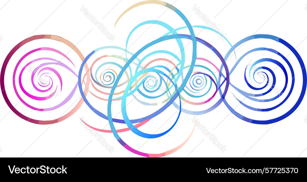 Abstract concentric and swirling circles dynamic Vector Image