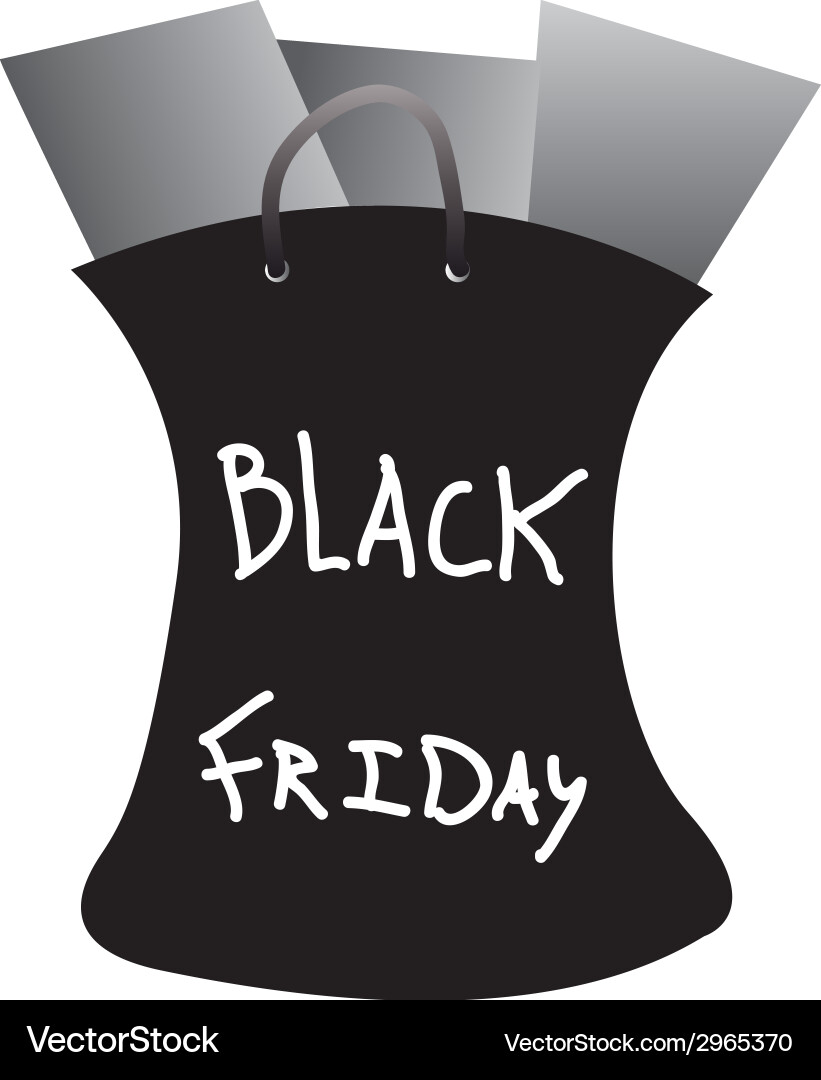 An isolated black bag with objects Vector Image