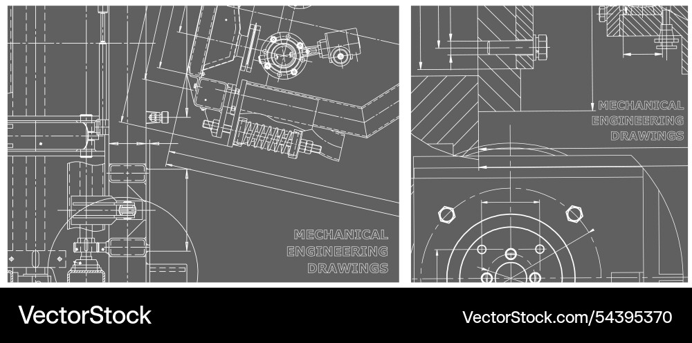 Blueprint set engine line drawing Blueprint set engine line drawing Vector Image