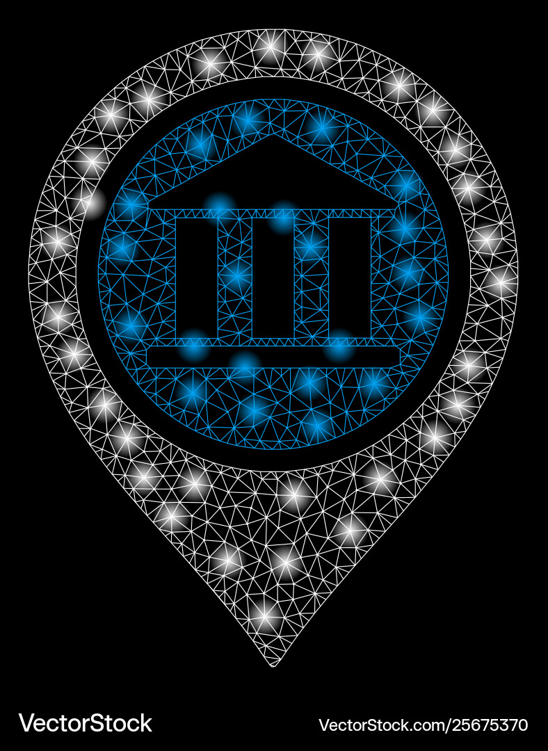 Bright mesh wire frame bank map pointer with flare Vector Image
