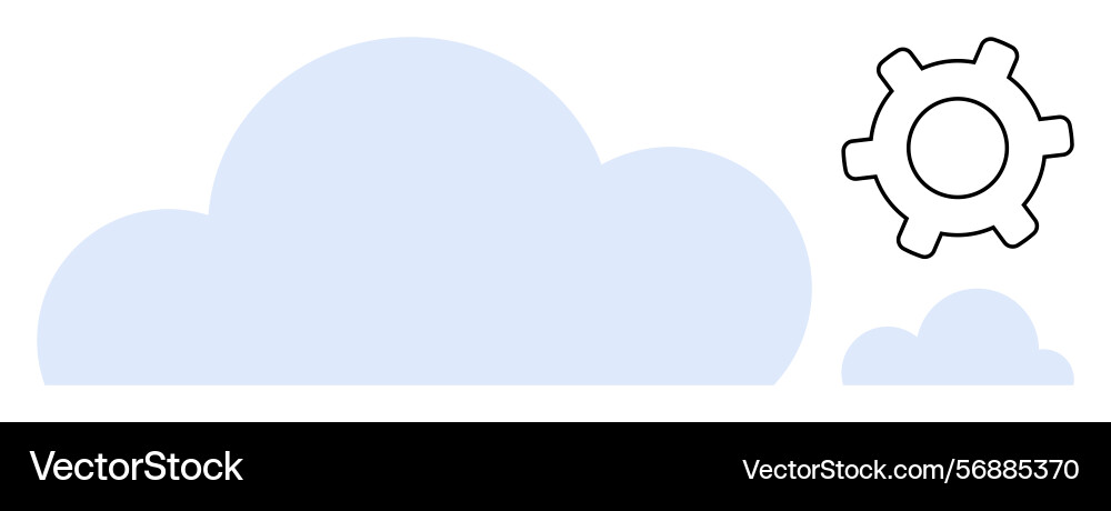 Cloud computing concept with gears symbolizing Cloud computing concept with gears symbolizing Vector Image