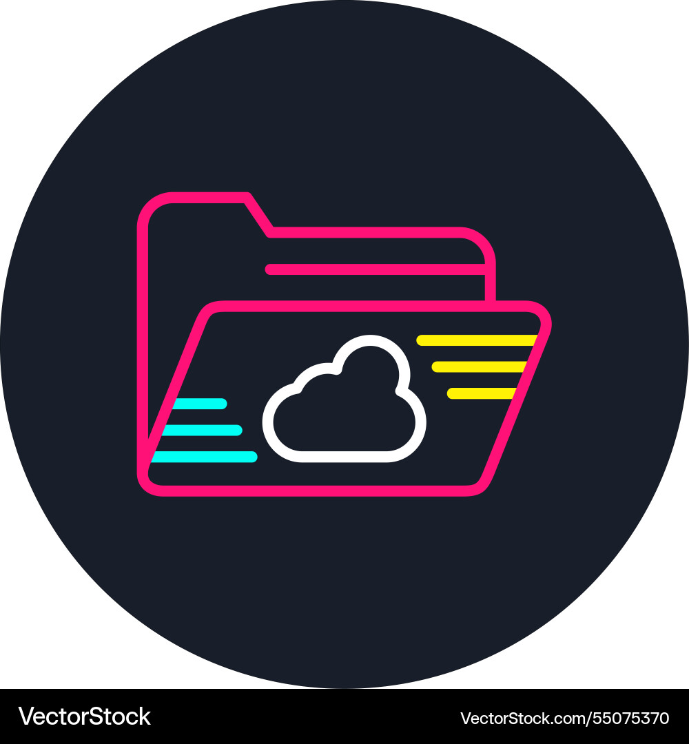 Cloud folder line multi color icon Vector Image