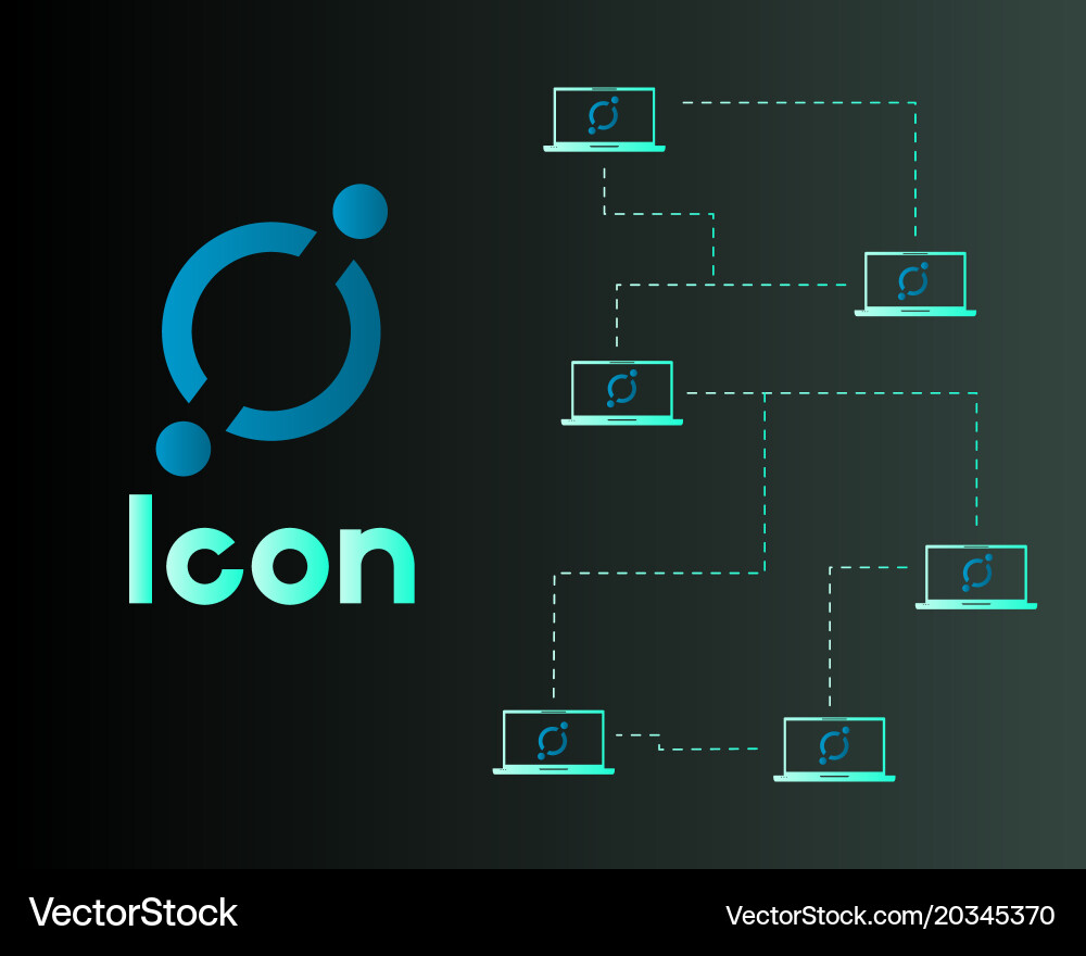 Cryptocurrency icon networking background Vector Image