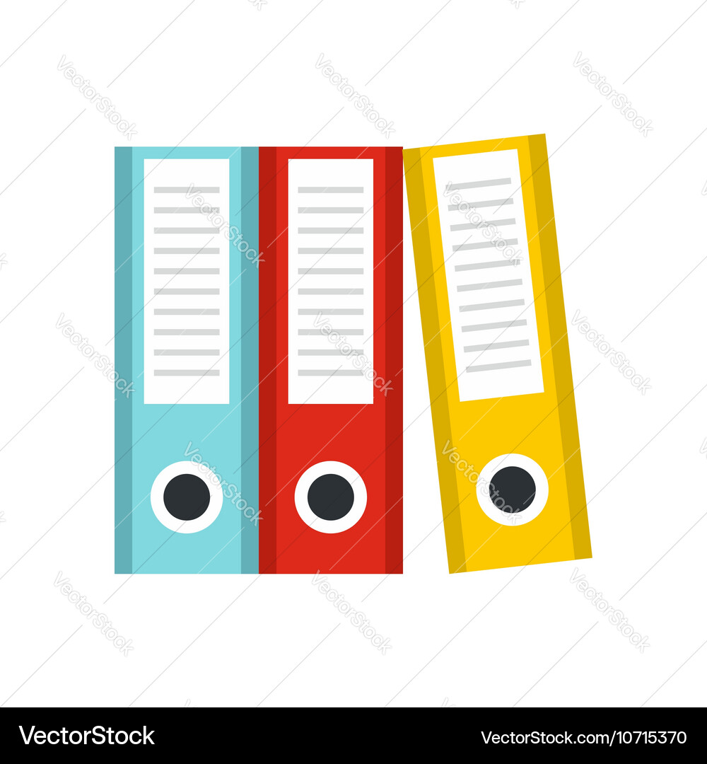 Documentation in folders icon flat style vector image