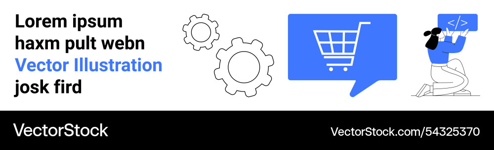 E-Commerce-Entwicklung mit Codierung und Shopping E-Commerce-Entwicklung mit Codierung und Shopping vektorbild