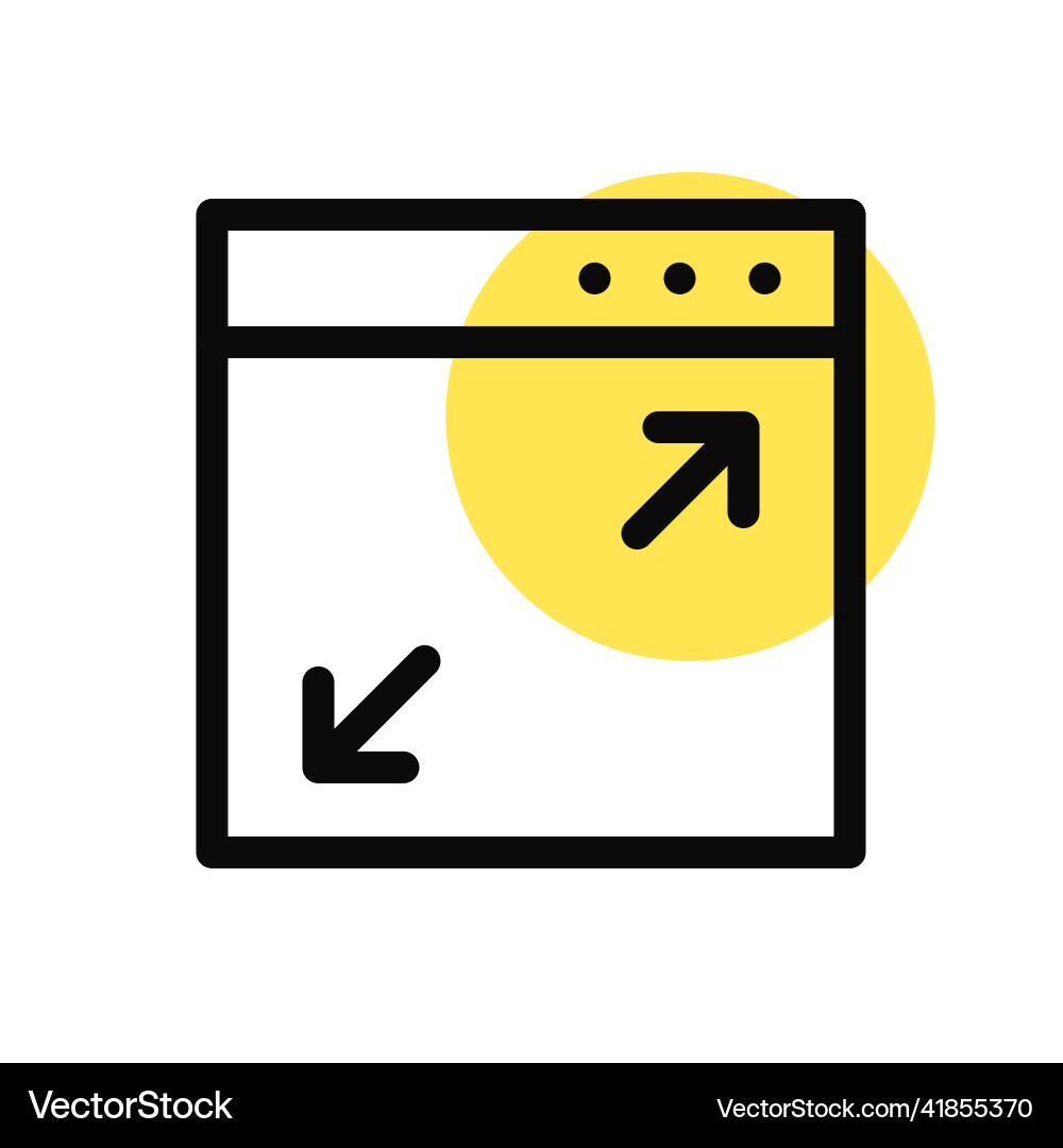 Expand to full screen in web browser pixel Expand to full screen in web browser pixel Vector Image