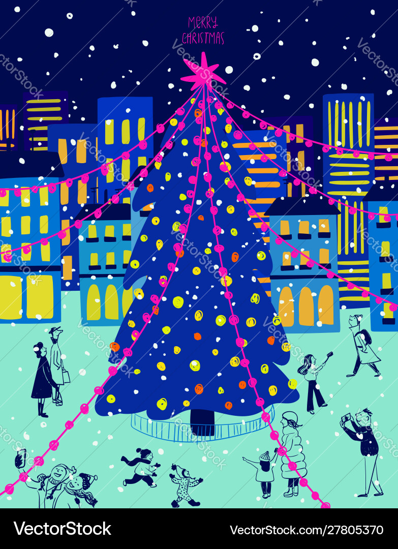 Feste Weihnachtskarte vektorbild